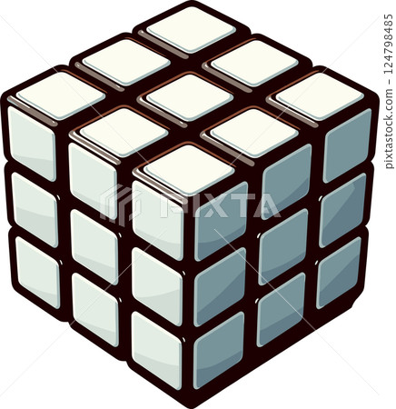 White Rubik's Cube illustration 124798485