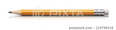 帶有橡皮擦的黃色鉛筆 帶有橡皮擦的黃色鉛筆 124798528