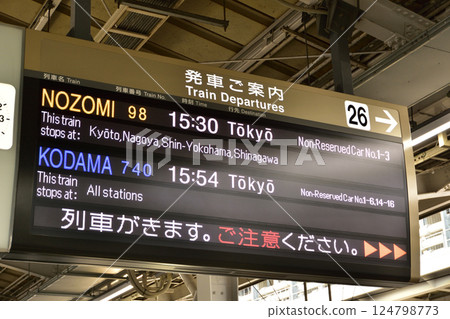 Electronic bulletin board on the station platform Electronic bulletin board on the station platform 124798773