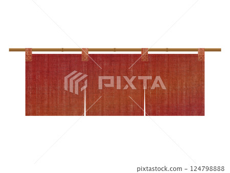 Vermilion linen curtain Vermilion linen curtain 124798888