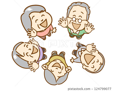 Smiling elderly people communicating 124799077