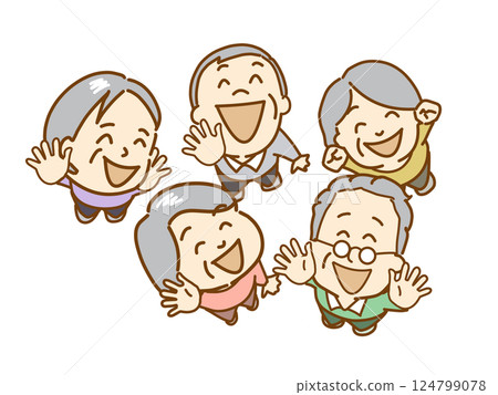 Smiling elderly people communicating 124799078