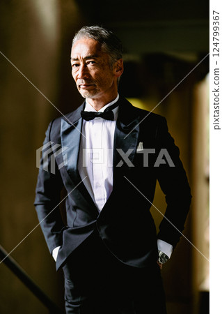 Portrait of a senior man in a tuxedo Portrait of a senior man in a tuxedo 124799367