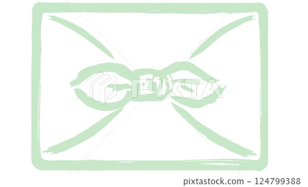 風呂敷插畫，手繪書法，日式風格，鳥瞰圖，淺綠色葉子，禮品，粉紅色透明 124799388