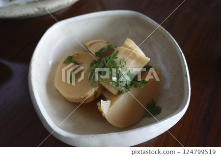 Simmered bamboo shoots Simmered bamboo shoots 124799519
