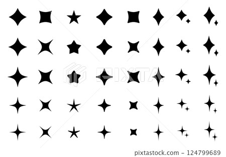 閃光符號輪廓的向量插圖集 閃光符號輪廓的向量插圖集 124799689