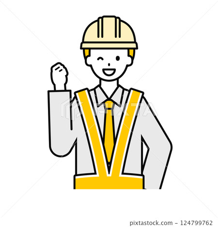 Upper body pose_Simple traffic controller male 05 124799762