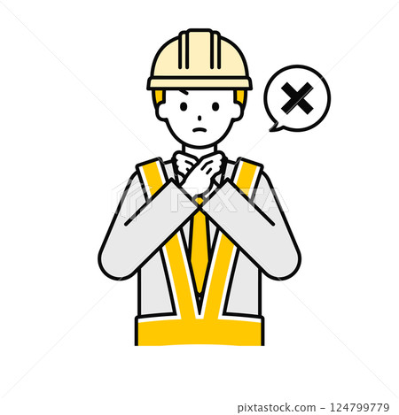 Upper body pose_simple traffic control man 14 124799779