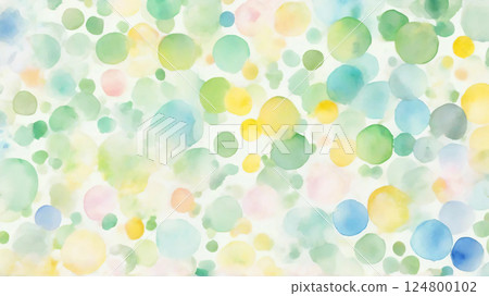 溫柔的春天水彩背景-淡彩色圓點 124800102