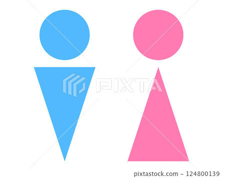 男性和女性的圖標（廁所標誌） 124800139