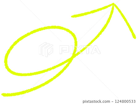 A yellow circular arrow pointing to the upper right 124800533