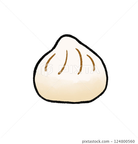 簡單肉包子插畫 簡單肉包子插畫 124800560