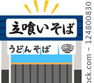 站立式蕎麥麵餐廳建築的變形插圖 124800830