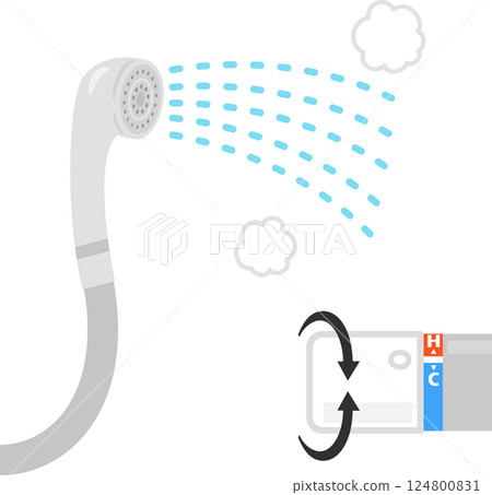 Shower and temperature control handle 124800831