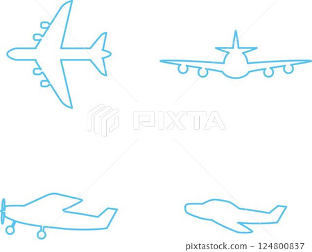 圖示象形圖飛機車輛裝飾裝飾剪影插畫素材集 124800837