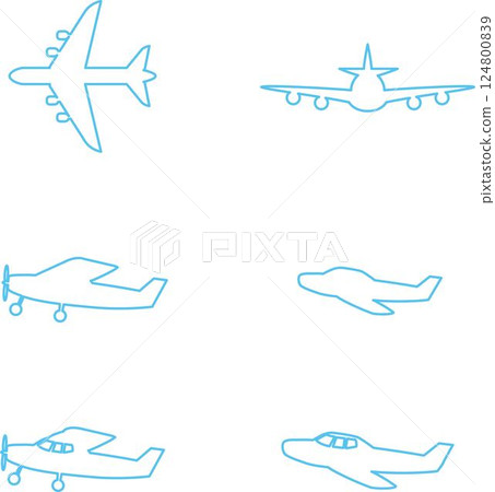 圖示象形圖飛機車輛裝飾裝飾剪影插畫素材集 124800839