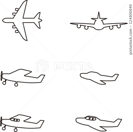 圖示象形圖飛機車輛裝飾裝飾剪影插畫素材集 124800840