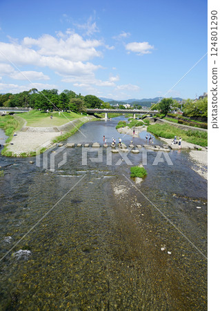 Takano River as seen from Kamo Ohashi Bridge Takano River as seen from Kamo Ohashi Bridge 124801290