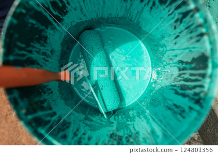 Abstract Aqua color in watercolor background tank,Summer background 124801356