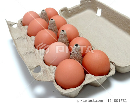 Colored eggs in a carton Colored eggs in a carton 124801781