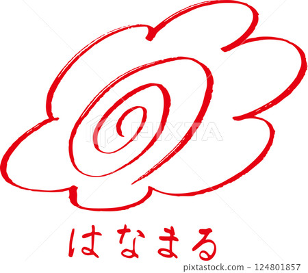 Flower circle stamp hand-drawn Flower circle stamp hand-drawn 124801857