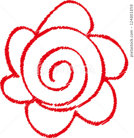 Flower circle stamp hand-drawn 124801859
