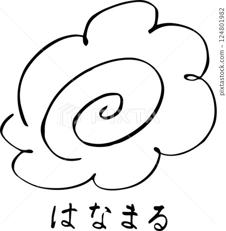 Flower circle stamp hand-drawn Flower circle stamp hand-drawn 124801982