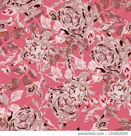 Modern vector textile design, all over seamless pattern wrapping paper design, digital image printing factory. Vector illustration 124802093