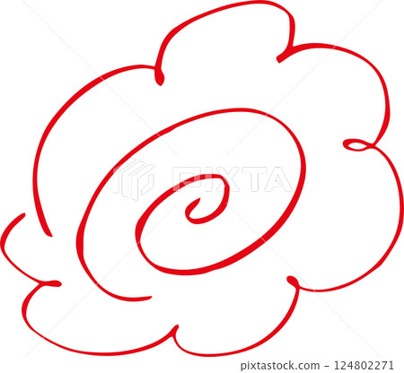 Flower circle stamp hand-drawn 124802271
