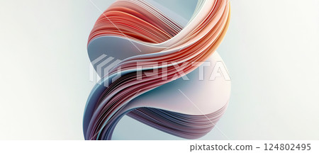 An intricate design of swirling grey and orange shapes flows seamlessly, forming a captivating abstract background that embodies creativity and modernity. 124802495