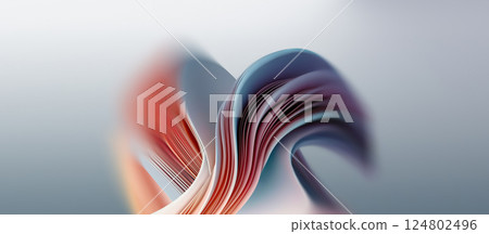 A vibrant blend of grey and orange colors creates an abstract background with smooth, flowing forms that evoke a sense of movement and depth. 124802496