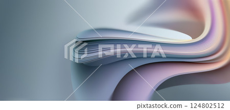 This artwork features a soothing light swirl with smooth curves, creating an abstract background perfect for digital designs and artistic projects. 124802512