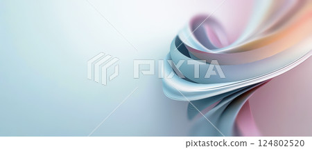This artwork features a light swirl design with soft colors and smooth curves, creating an ethereal and flowing atmosphere suitable for various applications. 124802520