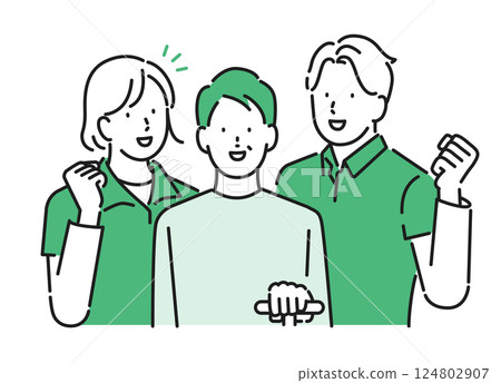 Illustration material [care image]: Young care staff supporting the elderly 124802907