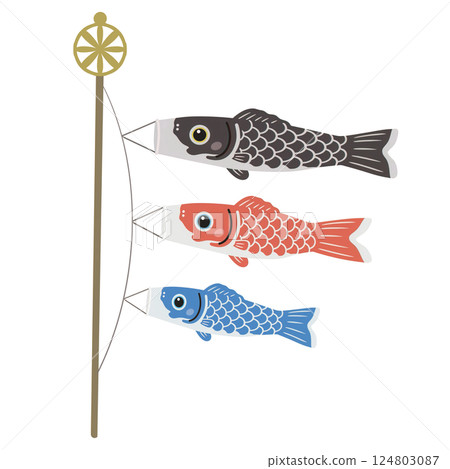 鯉魚旗插畫素材 124803087