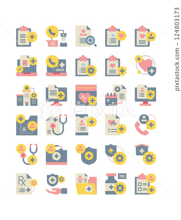health management flat icon 124803173