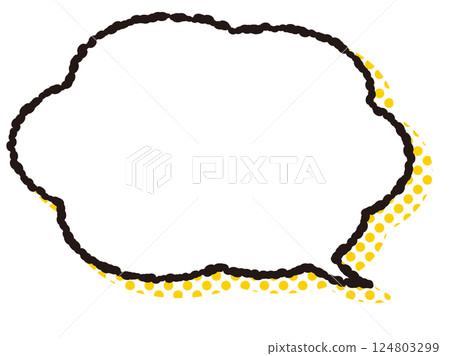 A simple and easy-to-use cloud-shaped speech bubble with a hand-drawn touch 124803299