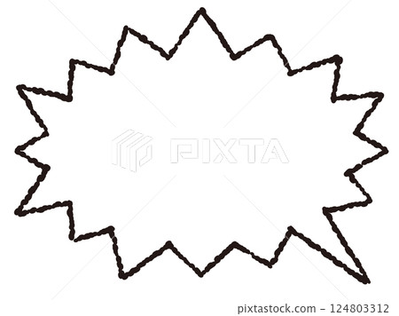 簡單易用的手繪黑白爆炸語音氣泡 124803312