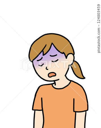 年輕女子感覺不適 年輕女子感覺不適 124803459