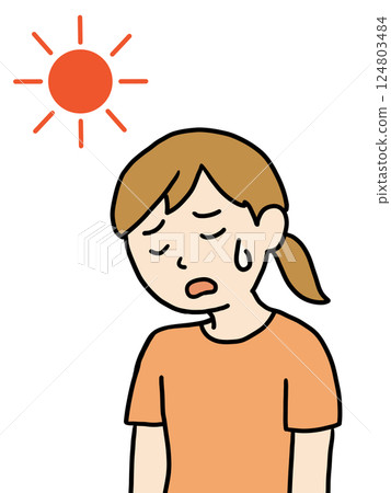 年輕女子中暑2（週日） 124803484