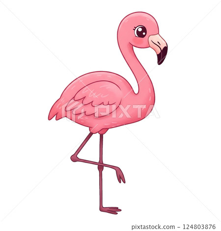 簡單可愛的火烈鳥插圖 簡單可愛的火烈鳥插圖 124803876