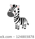 Simple and cute zebra illustration 124803878