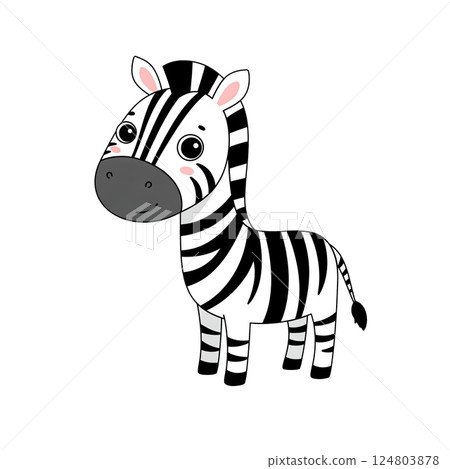 Simple and cute zebra illustration 124803878