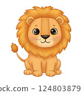 Simple and cute lion illustration 124803879