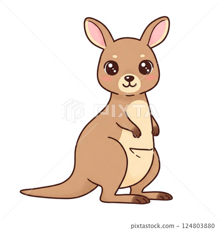 Simple and cute kangaroo illustration Simple and cute kangaroo illustration 124803880