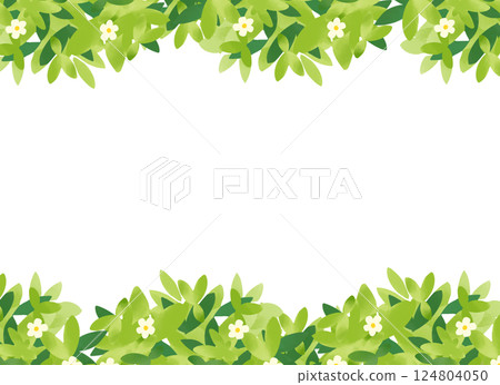 清新綠色與花朵背景素材 124804050