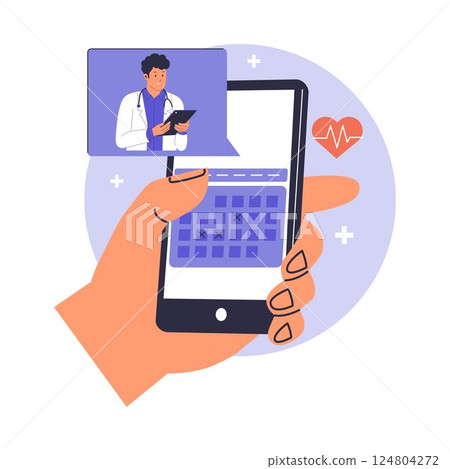 Medical Appointment Online Booking Illustration 124804272