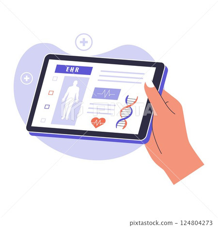 Illustration of electronic health record 124804273