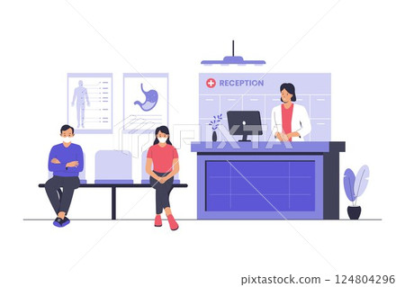 Reception Hospital Room Illustration Reception Hospital Room Illustration 124804296