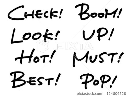 Attention-grabbing English handwritten character set 124804328